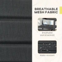 Outsunny Set of Two Aluminium Stacking Garden Chairs - Black(m-5)