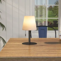 Lampa stołowa Outsunny z funkcją ładowania USB, z regulowanym natężeniem światła, wodoodporna IP44, do użytku wewnątrz i na zewnątrz, kolor czarno-biały(m-2)
