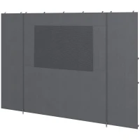Outsunny Ścianka boczna do pawilonu Ścianka Partyzelt, odporna na warunki atmosferyczne, 300 cm x 200 cm, Ciemnoszary(m-1)