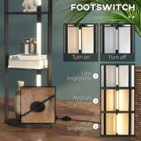 HOMCOM Corner Floor Lamp for Living Room Bedroom with Dimmable Warm White LED Light, Modern Tall Standing Lamp, Black(m-7)