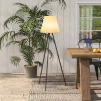 Lampa słoneczna Outsunny, lampa stojąca na zewnątrz z czujnikiem światła, ładowana przez USB, lampa solarna LED do użytku wewnętrznego, aluminiowa, regulowana jasność, ciepły biały, czarny(m-2)