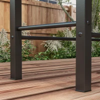 Outsunny Houtskoolgrill BBQ-Grill, verstelbaar rooster, 1 draaispies, 118 x 32 x 90 cm, Zwart + Zilver(m-9)