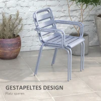 Outsunny 3-delige Bistroset Balkonbistroset 2-delige Bistroset, opklapbaar, modern design, 51 x 58 x 78 cm, Lichtgrijs(m-4)