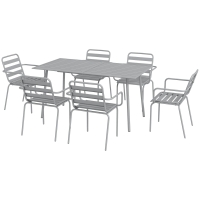 Outsunny Tuinzitgroep, buitenzitgroep, weerbestendig, 150 x 80 x74 cm, Lichtgrijs