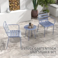 Outsunny 3-delige Bistroset Balkonbistroset 2-delige Bistroset, opklapbaar, modern design, 51 x 58 x 78 cm, Lichtgrijs(m-5)