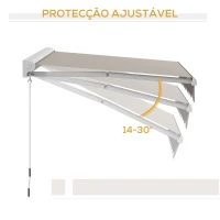Outsunny Toldo Retrátil Elétrico ou Manual 250x200 cm Toldo Portátil para Varanda com Controlo Remoto Manivela Manual Creme(m-7)