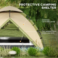 Outsunny Two-Man One Room Camping Tent, with Accessories - Dark Green(m-5)