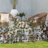 Outsunny Conjunto de 4 Treliças de Jardim Suportes para Plantas Trepadeiras com Estrutura de Aço para Frutas Flores 40x90 cm Verde(m-7)