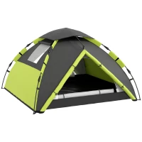 Outsunny Two-Man One Room Camping Tent, with Accessories - Green(m-10)