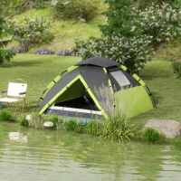 Outsunny Two-Man One Room Camping Tent, with Accessories - Green(m-2)