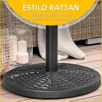 Outsunny Base de Chapéu de Sol Redonda Suporte para Chapéu de Sol Preenchido de Cimento Peso 9,5 kg para Mastros de Ø38/48 mm Preto(m-6)