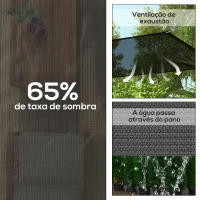 Outsunny Vela de Sombra Retangular 3x2 m Toldo Vela para Jardim Proteção Solar 65% Transpirável e Anticongelante para Pátio Preto(m-7)