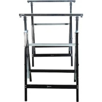 DURHAND zaagbok, werkbank, in hoogte verstelbaar, inklapbaar, metaal, zwart, 68 x 56 x 80-130 cm, belastbaarheid 200kg zaagbok werkbank in hoogte verstelbaar inklapbaar metaal zwart belastbaar | Aosom.de(m-6)