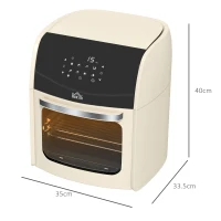 HOMCOM Digital Air Fryer with 8 Preset Modes, Rapid Air Circulation, 12L Air Fryer Oven with Memory Function, 1800W, Cream(m-3)