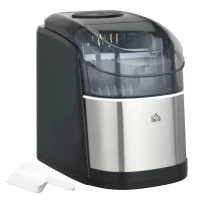 HOMCOM Ijsblokjesmachine Ijsblokjesdispenser, Ice-Maker, 12kg/Dag, 9 Stukken/ 6-12Minuten, Zilver(m-10)