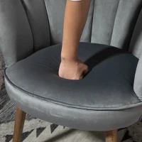 HOMCOM Krzesło do jadalni krzesło kuchenne z oparciem poliester drewno kauczukowe ciemnoszary(m-7)