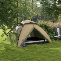 Outsunny Two-Man One Room Camping Tent, with Accessories - Dark Green(m-10)