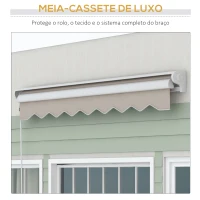 Outsunny Toldo Retrátil Elétrico ou Manual 250x200 cm Toldo Portátil para Varanda com Controlo Remoto Manivela Manual Creme(m-5)