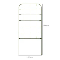 Outsunny Conjunto de 4 Treliças de Jardim Suportes para Plantas Trepadeiras com Estrutura de Aço para Frutas Flores 40x90 cm Verde(m-3)