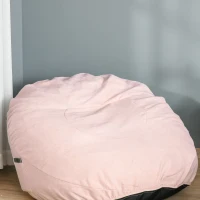 HOMCOM Poduszka siedziska beanbag wyściełana poliester pianka różowa(m-6)