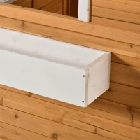 Outsunny Casa Infantil de Madeira Casa de Brincar para Crianças acima de 3 Anos com Banco Caixa de Correio Lousa Janelas e Portas para Exterior 122x108x135,5cm Natural(m-8)