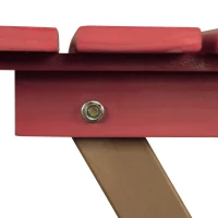 Outsunny Ensemble bistro de jardin 3 pièces avec 1 table et 2 chaises pliantes en bois de pin - rouge(m-8)