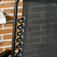 Outsunny 4 Pcs Patio Folding Chair Set, Outdoor Portable Loungers for Camping Pool Beach Deck, Lawn w/ Armrest Steel Frame Black(m-7)