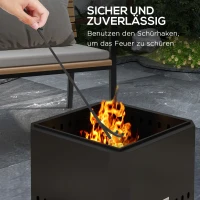 Outsunny Vuurkorf Vuurkorf, incl. Pook, 48 x 48 x 41 cm, Zwart(m-6)