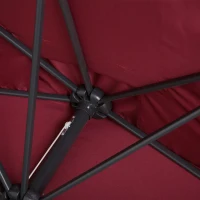 Outsunny Sombrilla Rectangular 230x130x245 cm Parasol para Pared Media Sombrilla con Manivela Protección UV 30+ Impermeable Sombrilla para Balcón Terraza Jardín Rojo(m-8)