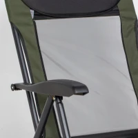 Outsunny Foldable Metal Frame Fishing Chair, with Adjustable Legs - Green/Black(m-8)
