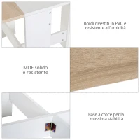 HOMCOM Tavolo da Pranzo Allungabile, Tavolo Pieghevole in Legno 103×76×73.5cm Rovere Bianco(m-8)