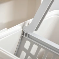 HOMCOM Pattumiera Differenziata a Pedale per Cucina, Capienza 45L, 4 Scomparti e 4 Ruote in Plastica PP Bianca, 42x29x83cm(m-9)