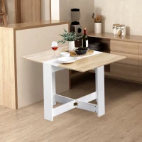 HOMCOM Tavolo da Pranzo Allungabile, Tavolo Pieghevole in Legno 103×76×73.5cm Rovere Bianco(m-4)