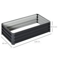 Outsunny Raised Beds for Garden, Galvanized Outdoor Planters, for Herbs and Vegetables, Use for Patio, Backyard, Balcony, Grey(m-3)