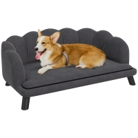 PawHut Sofa dla psa z oparciem Sofa dla zwierząt domowych z drewnianymi nogami Legowisko dla psa Sofa dla kota