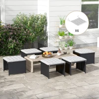 Outsunny Poduszka siedzeniowa do ogrodu z pikowaniem, 40 x 40 x 4 cm, jasnoszary(m-2)