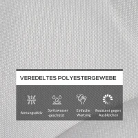 Outsunny Tuinstoelkussen Zitkussen Tuinkussen, met Stiksel, 40 x 40 x 4 cm, Lichtgrijs(m-4)