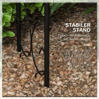 Outsunny Rogenbogen Gartenbogen Torbogen, Vintage Design, 125 x 37 x 230 cm, Schwarz(m-5)