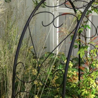 Outsunny Łuk różany, łuk ogrodowy, łuk przejściowy, 125 x 37 x 230 cm, czarny(m-9)