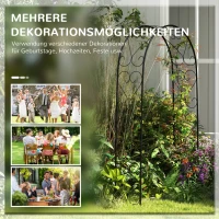 Outsunny Rogenbogen Gartenbogen Torbogen, Vintage Design, 125 x 37 x 230 cm, Schwarz(m-6)