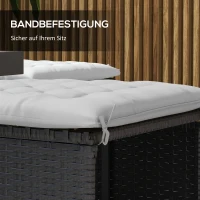 Outsunny Tuinstoelkussen Zitkussen Tuinkussen, met Stiksel, 40 x 40 x 4 cm, Lichtgrijs(m-5)