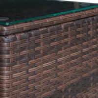 Outsunny Set Mobili da Giardino Rattan PE da 3 Pezzi, 2 Poltrone da Esterno, Tavolino e Cuscini, Marrone(m-9)