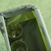 Outsunny Folding Trolley Cart Storage Wagon Beach Trailer 4 Wheels with Handle Overhead Canopy Cart Push Pull for Camping, Green(m-9)