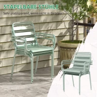 Outsunny 5-delige Gartensitzgruppe Outdoor Sitzgruppe Gartenmöbel-Set, weerbestendig, modern ontwerp, 80 x 80 x 74 cm, Groen(m-4)