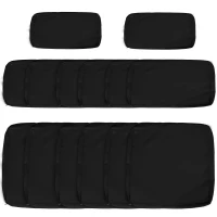 Outsunny Garden Rattan Sofa Cushion Polyester Cover Replacement Outdoor- No Cushion Included, Black(m-11)