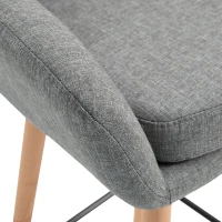 HOMCOM Set 2 Sgabelli da Bar Alti con Schienale e Poggiapiedi, Sgabelli da Cucina Stile Vintage in Tessuto con Cuscino e Gambe in Legno per Sala da Pranzo 55x48x100cm(m-8)