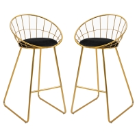 HOMCOM Set sgabello da bar 52.5cm x 47cm x 97cm Nero, Oro