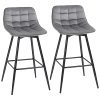 HOMCOM Set sgabello da bar 45cm x 47cm x 88cm Grigio