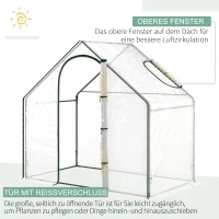 Outsunny Szklarnia foliowa, do chodzenia, okno dachowe, drzwi z możliwością zrolowania, rama ze stali nierdzewnej, 180 x 100 x 168 cm, Przezroczysty(m-4)