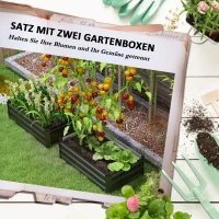 Outsunny Plantenbak Tuinbak Kruidenbak, weerbestendig, open bodem, 100 x 60 x 30 cm, Donkergrijs(m-4)